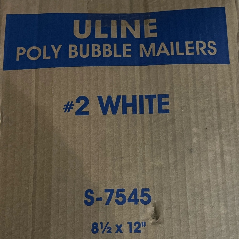 Uline white Poly Mailers ~70 count